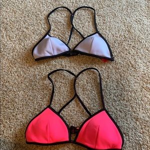 2 small triangle  bathing suit tops